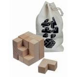 Image of Solfee wooden squares brain teaser with pouch