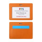 Image of PU  Landscape ID Card Holder for a Lanyard or Clip